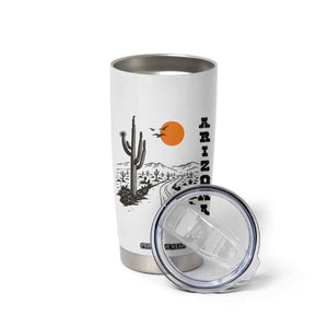 Retro Arizona Desert Road Sunset Graphic Tumbler Cup Vintage Southwest Saguaro Cactus Travel Souvenir