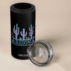 Retro Neon Silhouette Cactus Arizona Graphic 4 in 1 Can Cooler Tumbler Modern Southwest Desert Aesthetic Travel Souvenir