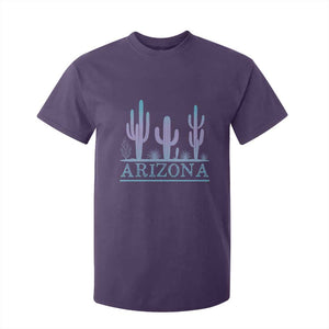 Retro Neon Silhouette Cactus Arizona Graphic T Shirt For Kid Modern Southwest Desert Aesthetic Travel Souvenir
