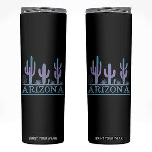 Retro Neon Silhouette Cactus Arizona Graphic Skinny Tumbler Modern Southwest Desert Aesthetic Travel Souvenir
