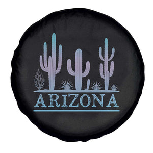 Retro Neon Silhouette Cactus Arizona Graphic Spare Tire Cover Modern Southwest Desert Aesthetic Travel Souvenir