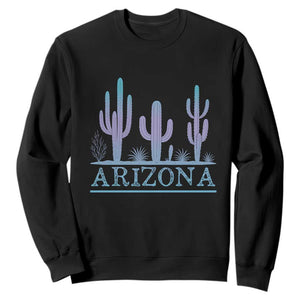 Retro Neon Silhouette Cactus Arizona Graphic Sweatshirt Modern Southwest Desert Aesthetic Travel Souvenir