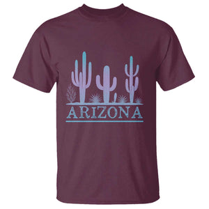 Retro Neon Silhouette Cactus Arizona Graphic T Shirt Modern Southwest Desert Aesthetic Travel Souvenir