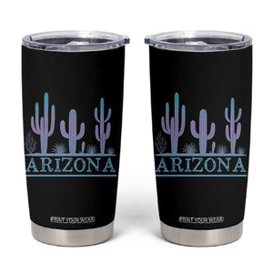 Retro Neon Silhouette Cactus Arizona Graphic Tumbler Cup Modern Southwest Desert Aesthetic Travel Souvenir