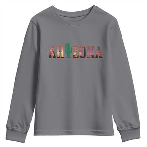 Scenic Arizona Sunset Landscape Graphic Youth Sweatshirt Southwest Saguaro Cactus Letters Travel Souvenir