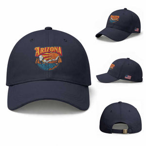 Retro Arizona Fly Fishing River Graphic Baseball Cap Vintage Angler Outdoor Mountain Adventure Souvenir