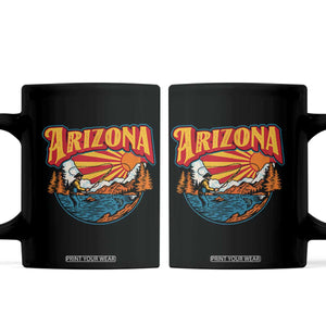 Retro Arizona Fly Fishing River Graphic Coffee Mug Vintage Angler Outdoor Mountain Adventure Souvenir