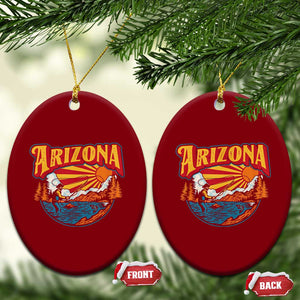 Retro Arizona Fly Fishing River Graphic Ceramic Ornament Vintage Angler Outdoor Mountain Adventure Souvenir