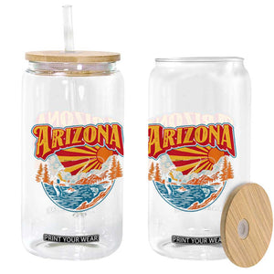 Retro Arizona Fly Fishing River Graphic Glass Can Vintage Angler Outdoor Mountain Adventure Souvenir