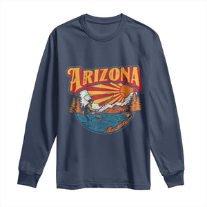 Retro Arizona Fly Fishing River Graphic Long Sleeve Shirt Vintage Angler Outdoor Mountain Adventure Souvenir