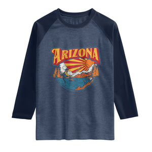 Retro Arizona Fly Fishing River Graphic Raglan Shirt Vintage Angler Outdoor Mountain Adventure Souvenir