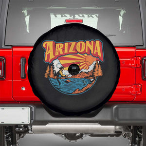 Retro Arizona Fly Fishing River Graphic Spare Tire Cover Vintage Angler Outdoor Mountain Adventure Souvenir