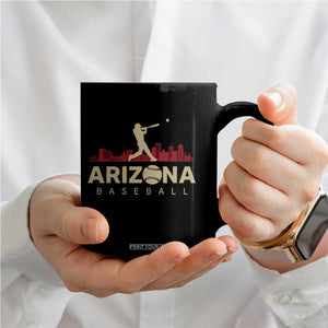 Vintage Arizona State Pride Baseball Player Graphic Coffee Mug Vintage Phoenix Skyline Batter Sports Fan