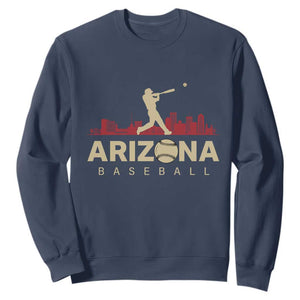 Vintage Arizona State Pride Baseball Player Graphic Sweatshirt Vintage Phoenix Skyline Batter Sports Fan