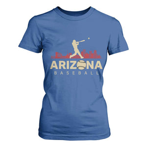 Vintage Arizona State Pride Baseball Player Graphic T Shirt For Women Vintage Phoenix Skyline Batter Sports Fan
