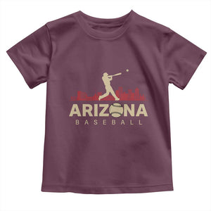 Vintage Arizona State Pride Baseball Player Graphic Toddler T Shirt Vintage Phoenix Skyline Batter Sports Fan