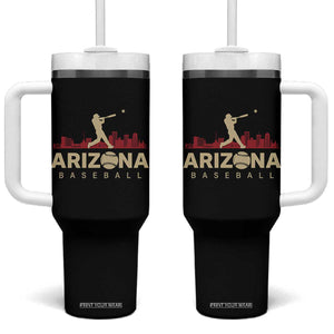 Vintage Arizona State Pride Baseball Player Graphic Tumbler With Handle Vintage Phoenix Skyline Batter Sports Fan