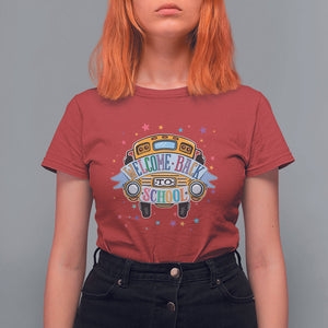 School Bus T Shirt For Women Welcome Back To School Funny First Day Of School TS02 Red Printyourwear