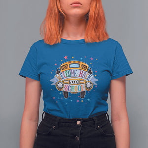 School Bus T Shirt For Women Welcome Back To School Funny First Day Of School TS02 Royal Blue Printyourwear