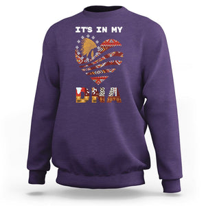 Native American Sweatshirt It's In My DNA Indigenous American Indian Heart TS02 Purple Printyourwear