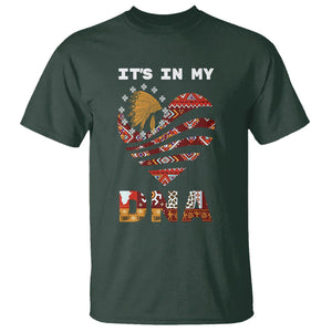 Native American T Shirt It's In My DNA Indigenous American Indian Heart TS02 Dark Forest Green Printyourwear