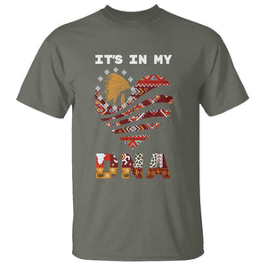 Native American T Shirt It's In My DNA Indigenous American Indian Heart TS02 Military Green Printyourwear