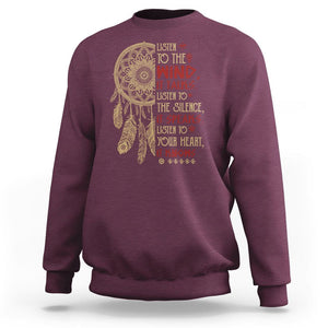 Native American Sweatshirt Dreamcatcher Feather Indigenous American Indian Culture TS02 Maroon Printyourwear