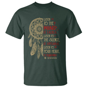 Native American T Shirt Dreamcatcher Feather Indigenous American Indian Culture TS02 Dark Forest Green Printyourwear