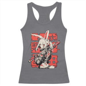 Anime Manga Cyberpunk Racerback Tank Top Techwear Harajuku Style Bunny Girl TS02 Charcoal Print Your Wear