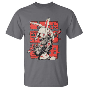 Anime Manga Cyberpunk T Shirt Techwear Harajuku Style Bunny Girl TS02 Charcoal Print Your Wear