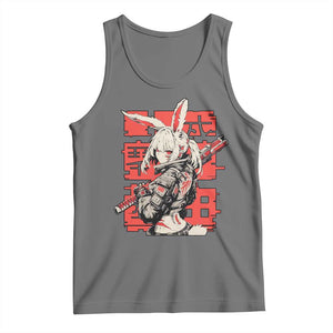 Anime Manga Cyberpunk Tank Top Techwear Harajuku Style Bunny Girl TS02 Black Heather Print Your Wear