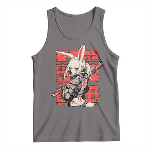 Anime Manga Cyberpunk Tank Top Techwear Harajuku Style Bunny Girl TS02 Deep Heather Print Your Wear