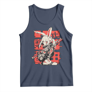Anime Manga Cyberpunk Tank Top Techwear Harajuku Style Bunny Girl TS02 Navy Print Your Wear