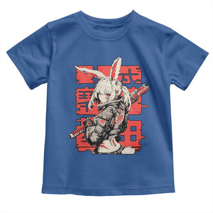 Anime Manga Cyberpunk Toddler T Shirt Techwear Harajuku Style Bunny Girl TS02 Royal Blue Print Your Wear