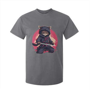 Japanese Ninja Cat T Shirt For Kid Ancient Japan Warrior Samurai Tattoo Kawaii Vintage TS02 Charcoal Print Your Wear