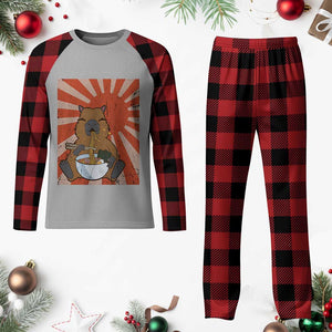 Kawaii Capybara Ramen Plaid Pajama Set Cute Capy Meme Japanese Noodles Lover TS02 Buffalo Plaid Print Your Wear
