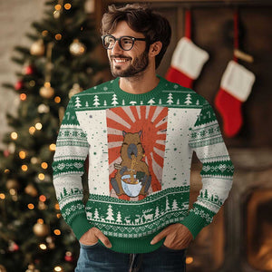 Kawaii Capybara Ramen Ugly Christmas Sweater Cute Capy Meme Japanese Noodles Lover TS02 Green Print Your Wear