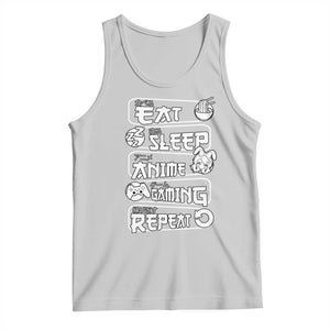 Eat Sleep Anime Gaming Repeat Tank Top Otaku Gamer Manga Lover TS02 Ash Print Your Wear