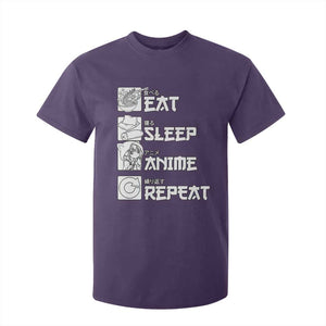Eat Sleep Anime Repeat T Shirt For Kid Japan Otaku Manga Lover TS02 Purple Print Your Wear