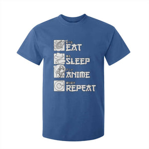 Eat Sleep Anime Repeat T Shirt For Kid Japan Otaku Manga Lover TS02 Royal Blue Print Your Wear