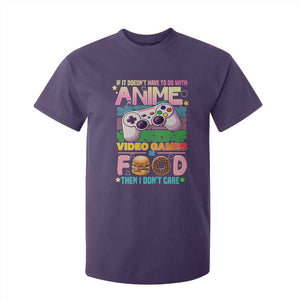 Anime Video Games Food T Shirt For Kid Japan Kawaii Gamer Otaku Aesthetic TS02 Purple Print Your Wear