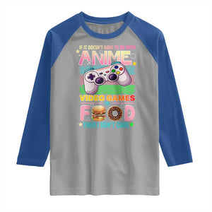 Anime Video Games Food Raglan Shirt Japan Kawaii Gamer Otaku Aesthetic TS02 Sport Gray Royal Print Your Wear