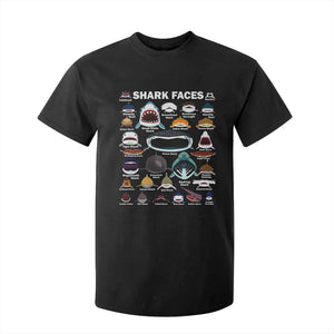 Shark Faces T Shirt For Kid Type Of Sharks Identification Marine Biology TS02 Black Print Your Wear