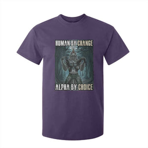 Funny Alpha Wolf Meme T Shirt For Kid Human By Chance Alpha By Choice Cool Funny Alpha Wolf Meme TS02 Purple Print Your Wear