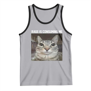 Funny Silly Cat Meme Tank Top Rage Is Consuming Me Staring TS02 Athletic Heather Black Print Your Wear