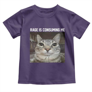 Funny Silly Cat Meme Toddler T Shirt Rage Is Consuming Me Staring TS02 Purple Print Your Wear