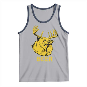 Funny Deer Hunting Tank Top Bear Plus Deer Equals Beer USA Hunter TS02 Athletic Heather Navy Print Your Wear