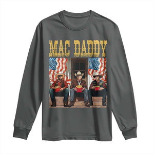 Mac Daddy Long Sleeve Shirt Trump Vance Elon 2025 American Flag TS02 Dark Heather Print Your Wear