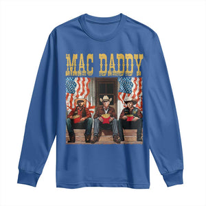 Mac Daddy Long Sleeve Shirt Trump Vance Elon 2025 American Flag TS02 Royal Blue Print Your Wear