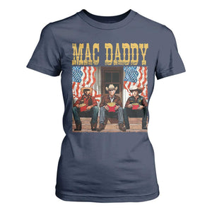 Mac Daddy T Shirt For Women Trump Vance Elon 2025 American Flag TS02 Navy Print Your Wear